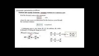 Parameter Optimization Problems &ndash; Part 2: Problems with Equality Constraints