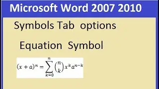 How to insert symbol in ms word || Equation symbol