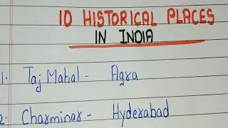 10 Historical Places in india Names |10 Historical Monuments names |Historical Places names in engl