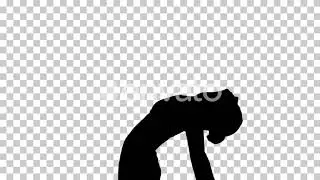 Silhouette Young attractive woman practicing yoga stretching | Motion Graphics - Envato elements