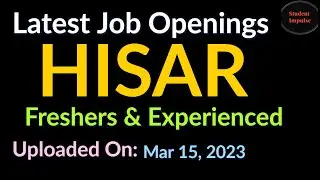 Hisar Jobs | Hisar Job Vacancy | Private Jobs in Hisar | Urgent Job in Hisar | Jobs in Hisar 150323