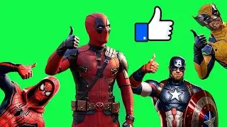 THUMBS UP Animation. Deadpool, Spiderman, Wolverine, Captain America Green Screen Effect 4K