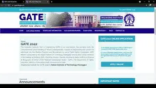 GATE 2022   | APPLICATION FORM STARTED | APPLICATION FORM FILLING