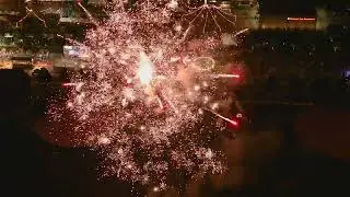 Aerial view of fireworks
