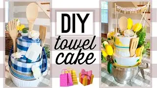 How to make a Towel Cake using Dollar Tree Items | Budget Gift Ideas