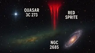 Colossal Bridges Across Space: Red Sprite Storms, Giant Quasars, and the Twisted Rings of NGC 2685