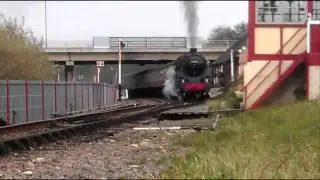 73050 'City of Peterborough' stops at NVR Orton Mere 23.10.11