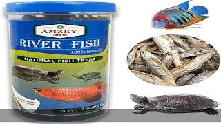 Amzey 2.3 oz Dried River Fish - Natural Food for Turtles, Terrapins, Reptiles and Large Tropical Fi