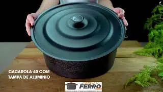 PANELA DE FERRO FUNDIDO CA&Ccedil;AROLA COM TAMPA DE ALUMINIO PINTADO