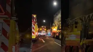 WASEL Gigant: Der 6-Achs-Kran von Liebherr &ndash; Einsatz unter VIVA-Sicherung - Baustellenausfahrt