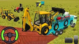 Drive JCB and Unloading Stone From Tractor in Game🔥 #jcb #tractor #dumper #truck#gamingvideos