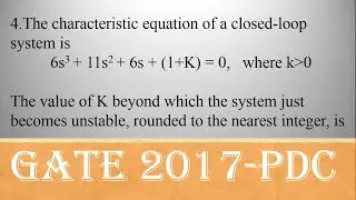 GATE 2017 Detailed Solutions-Chemical Engineering :process dynamics and control