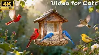 Cat TV for Indoor Cats🐱 Real Birds in a Cozy Garden | Stimulating Nature Video & Relaxation for Cats