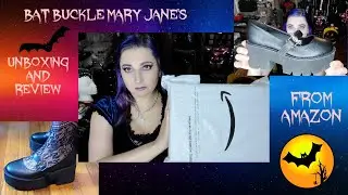 Gothic Bat Buckle Mary Jane Shoes from Amazon unboxing and review Goth Fashion💜🦇💜