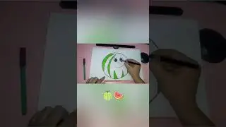 HOW TO DRAW A CUTE WATERMELON - SUPER EASY - #short #shortvideo #learnandteach