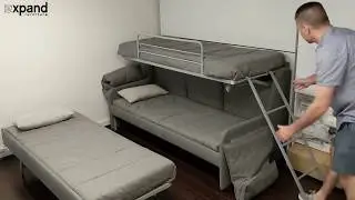 Italian Sofa Bunk Bed With 3 Hidden Single Beds