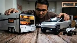 Tesla Cyber Truck Toy with Trailer | Working Die-cast | scale 1:24 | Unboxing | Awesome Details😲