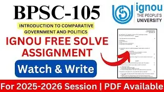 IGNOU BPSC-105 E E 2025-2026 Solve Assignment | IGNOU Free Solve Assignment 2025-2026 | IGNOU |