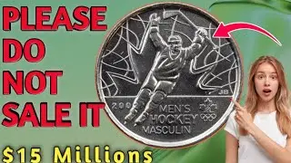2009 Canada 25 Cents Coin  Commemorative Hockey Masculin Quarter  Rare Canadian Coin#hockey#rarecoin