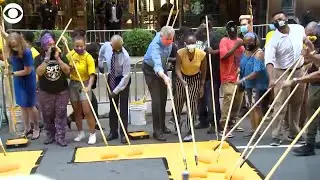 WEB EXTRA: Black Lives Matter Mural In Front Of Trump Tower in NYC