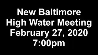 New Baltimore Water Meeting - February 27, 2020