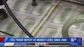 US trade deficit up to $67.1 billion in August, 14-year high