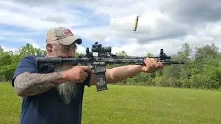Red dot to 45-degree offset backup sights.