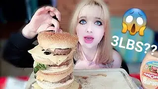 MASSIVE TOWER BURGER CHALLENGE?🍔 INSANE BURGER MUKBANG