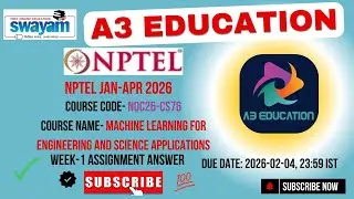 NPTEL Machine Learning for Engineering and Science Applications Week 1 Assignment Answers noc26-cs76
