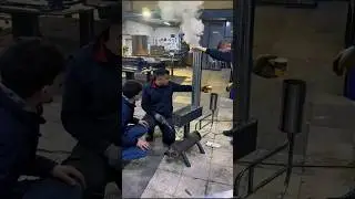 The Stove Comes Alive 🔥.ASMR. #metalwork #welding #weldwheels