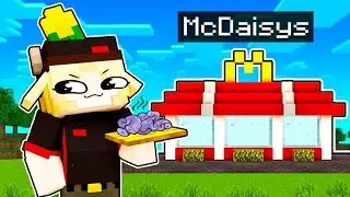 Daisy working in a restaurant in Minecraft