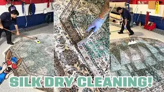 Watch How We Dry Clean A Silk Rug!!