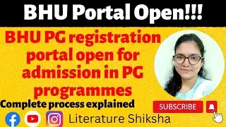 BHU PG Registration portal open| BHU PG admission process begins #bhupg #literature_shiksha #shorts