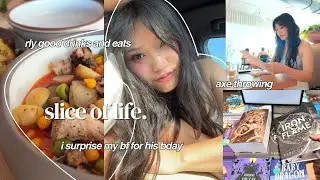 slice of life  ☁️  weekend out eating GOOD FOOD, surprise birthday celebrations, looking for books