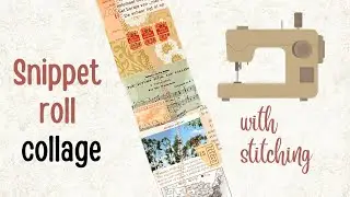 Paper snippet roll + fast flow stitching 🍁&nbsp;fall collage art 🍂