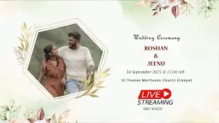 THE WEDDING OF ROSHAN & JEENU  || Live streaming || SRD WEDD || 10/9/2025 || 99959 78984