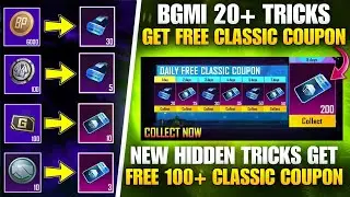 BGMI 20+ Tricks! 😍 Get Free 100 CLASSIC COUPON | How To Get Free Classic Crate Coupon In Bgmi