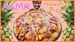 ASMR | MUKBANG CHEESY HAWAIIAN PIZZA | HAM | PINEAPPLE | ONION PIZZA