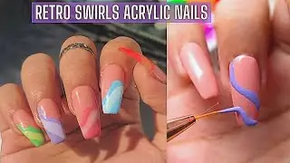 Swirl Nails 💅 Retro Swirl Nail Art Tutorial