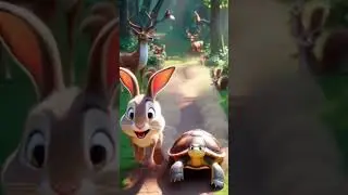 Turtle ne haraya rabbit ko😳🙂&zwj;↕️ #youtubeshorts #funny  #kidsentertainment  #cartoon #animals