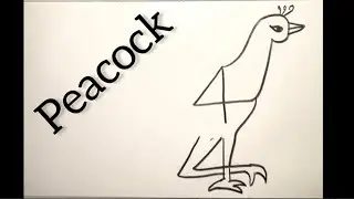How to draw a peacock with number 44 || easy peacock drawing #viral #trending 