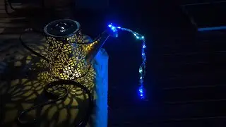 Unboxing:Solar Watering Can Lights, Multicolor String Lights Metal Waterproof Garden Hanging Lantern