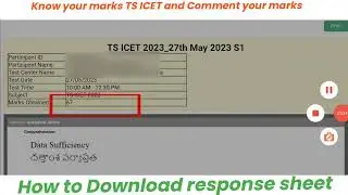 HOW TO DOWNLOAD TS ICET RESPONSE SHEET TS ICET RESULTS KNOW YOUR MARKS CHECK YOUR RESULTS 2023