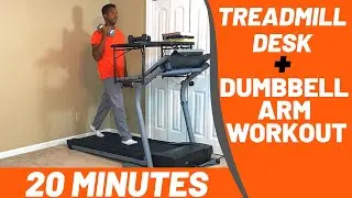 Dumbbell Arm Workout while walking on Treadmill desk