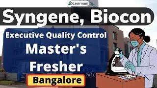 Job Update | Syngene International | Executive | Quality Control | Freshers | Biocon Park |