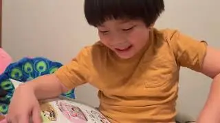 6 years old boy reading a facts book part 1 #kids #reading 