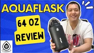 AquaFlask Black 64oz Wide Mouth Vacuum Insulated Stainless Steel Drinking Water Bottle - Review