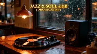 Warm Golden RnB Jazz for November Calm | Smooth Rainy Café Ambience Focus