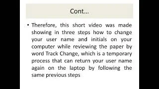 Change your user name during track change revision in double-blind peer review journals