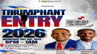 TRIUMPHANT ENTRY INTO 2026 || CROSSOVER SERCVICE || APOSTLE AUSTIN EDOBOR || APATA JESU